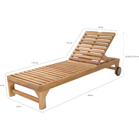 AXI Rama Gartenliege aus Teak Holz mit Kissen Sonnenliege aus Teakholz