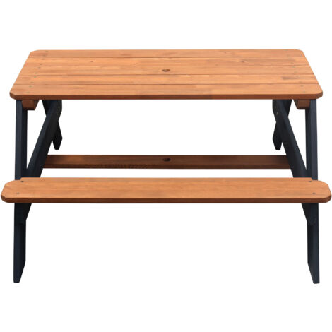 AXI Nick Kinder Picknicktisch aus Holz Kindertisch in Grau & Braun mit