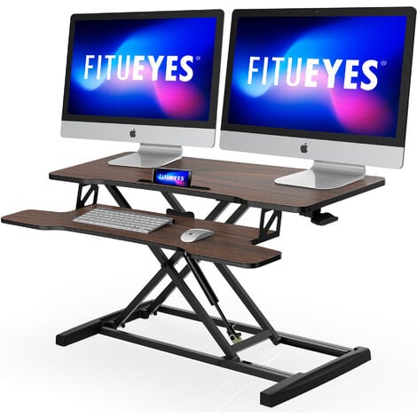 FITUEYES Bureau Assis Debout Moyen Brun 36''/91.5cm FSD309102WE
