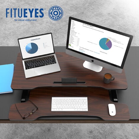 FITUEYES Bureau Assis Debout Moyen Brun 36''/91.5cm FSD309102WE
