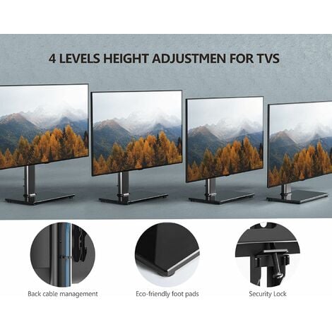 FITUEYES Support TV sur Pied TV pour Ecran de 32 à 65 Pouces Hauteur Réglable Pivotant ±40° Pied TV Charge Maximal 40KG Max VESA 400x600 mm