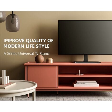 FITUEYES Support TV Pied pour Ecran de 32 à 60 Pouces Hauteur Réglable  1060-1240mm Angle Ajustable ±35°Meuble TV Pied VESA 200x200-600x400mm Noir