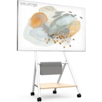 Support TV sur roulettes pour téléviseurs 55-78 pouces – Hauteur réglable 1100-1300mm – Étagères en bois et métal – Système de gestion des câbles – Fitueyes