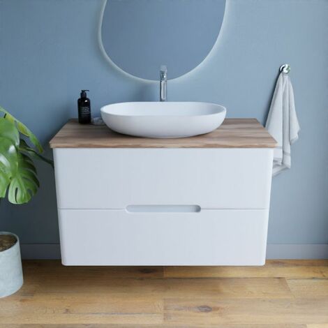Meuble Vasque Salle De Bain BELLO 120cm - 3 Tiroirs - Blanc - Avec Lavabo Intégré