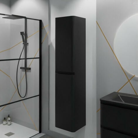 Colonne de salle de bain PEARL - Noir mat