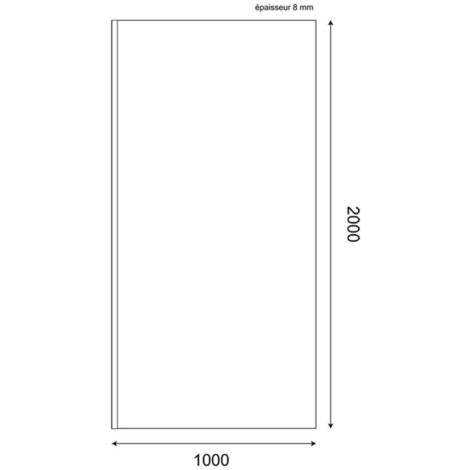 Paroi de douche verre transparent avec dessin mer et palmier PALMA 100 cm