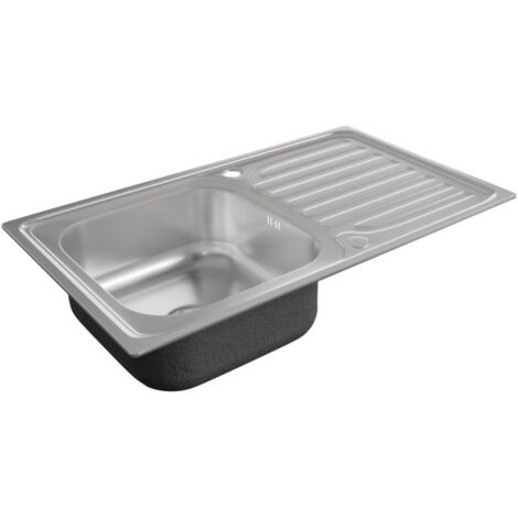 Evier en inox 1 bac + égouttoir EVINOX 86 cm x 50 cm