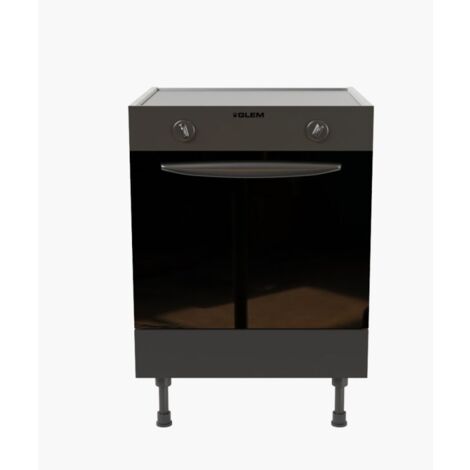 Meuble bas four - 60 cm - Noir (1/5)