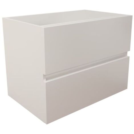 Caisson de salle de bain ROSALY INOX - 70 cm- Blanc- Plan vasque en