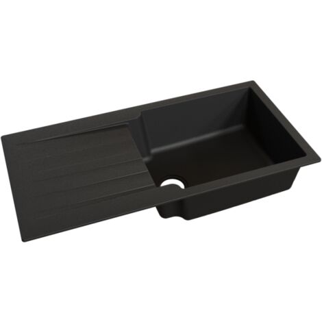 Évier RESIROC avec 1 bac + égouttoir 100cm - Noir