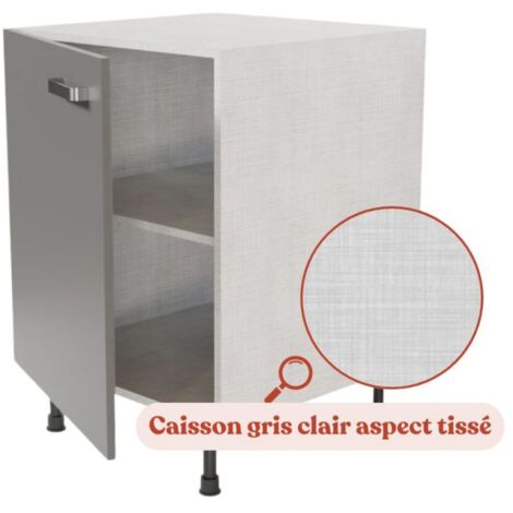 Meuble de cuisine bas - 60 cm - Gris