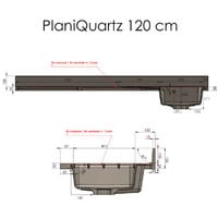 Plan de travail monobloc PlaniQuartz avec évier à droite - 120cm NERO