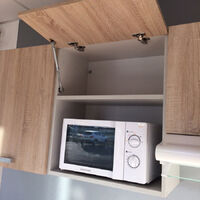 Kitchenette K02 - 120 cm avec emplacement frigo top, hotte et micro-ondes | CROMO - BARDOLINO - evier-a-gauche