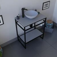 Meuble salle de bain avec vasque à poser STRUCTURA 70 cm- Gris