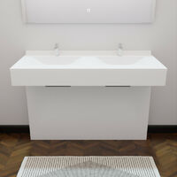 Caisson double vasque /ÉPURE 120 Blanc