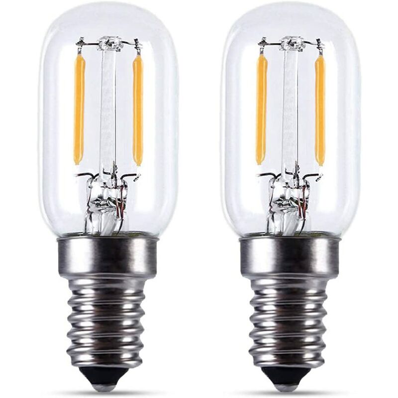 Bombilla LED para frigorífico 2W, T22, 200LM, equivalente a una lámpara incandescente de 15W, blanco cálido 2700K, 230V, frigorífico / lámpara de sal / con pequeño LED E14, [Clase energética A +]