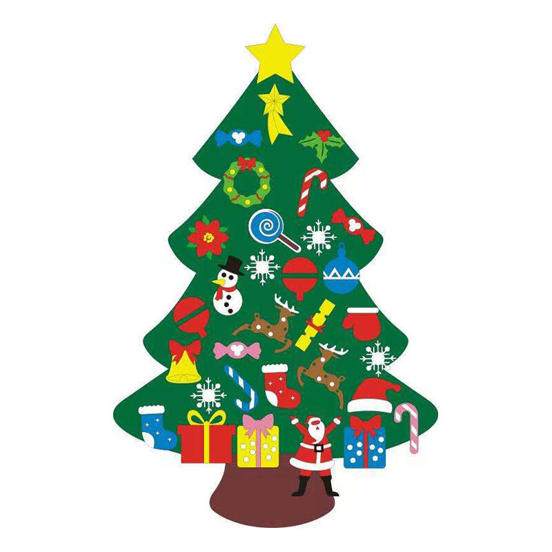 Árbol de Navidad, árbol de Navidad de fieltro, decoración de bricolaje de árbol de Navidad de 70 * 95 cm