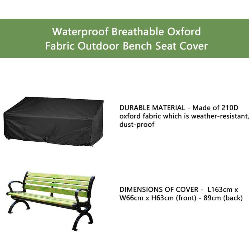 Patio 3-Seater Cover Outdoor Patio Furniture Covers Oxford Cloth Cover 79 W x 37”D x 35”H Black Durable Patio Sofa Cover Large Seat Patio Chair Cover Outdoor Couch Cover Waterproof 