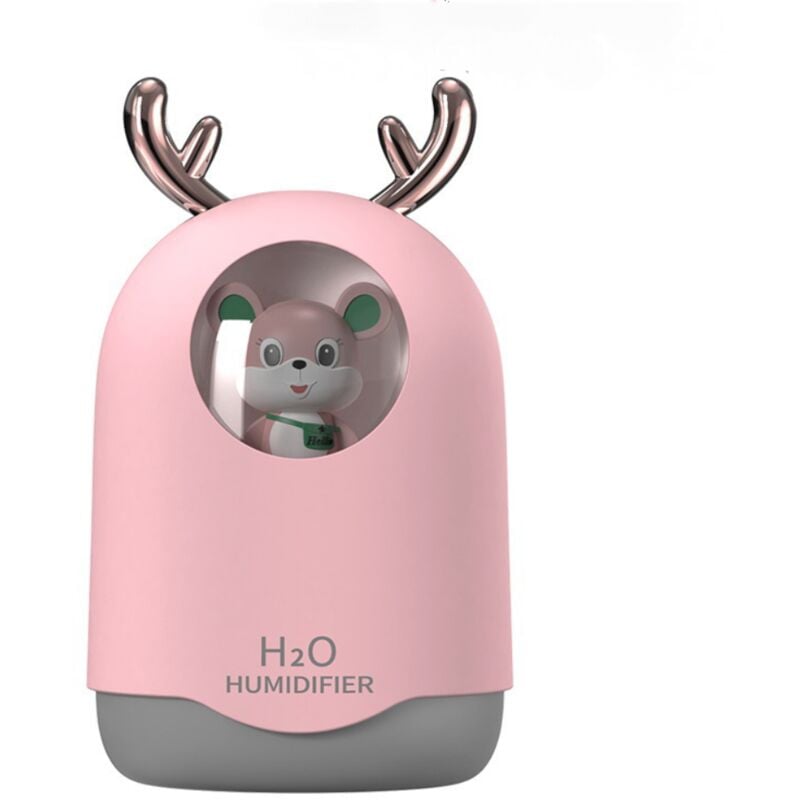 Humidificador para bebés, humidificador de aire para el hogar, humidificadores de aire ultrasónicos y silenciosos para bebés, humidificador portátil USB con luz nocturna, madera, oso, alce (300 ml rosa) Humidificador de aire para bebés, humidificador de aire para el hogar, humidificadores ultrasónicos de aire silenciosos para bebés, humidificador portátil USB con luz nocturna, madera, Oso, Alce (300ml Rosa)