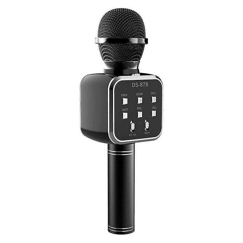 Micrófono con altavoz grande Micrófono Bluetooth inalámbrico integrado negro