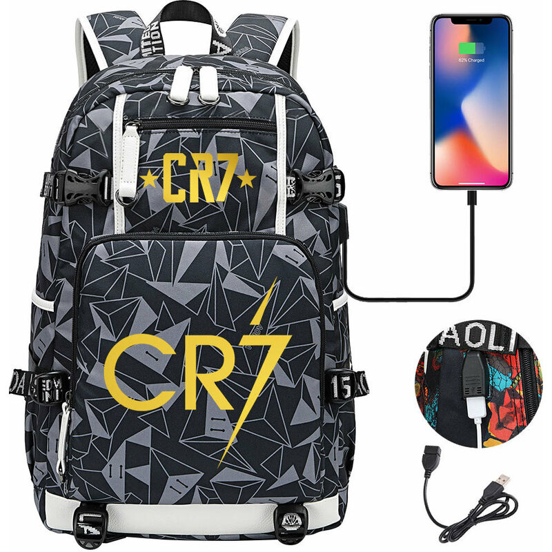 Mochila para hombres, mochila escolar para niños adolescentes, mochila grande impermeable para mujeres para viajes de trabajo con bolsa antirrobo con puerto de carga USB (Figura 1)