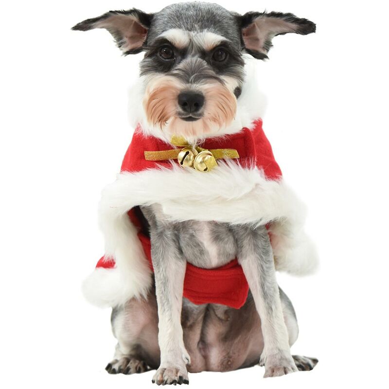 Disfraz Navideño Con Bolas Blancas Poncho Para Perro Mascota Esponjoso Y Cálido Para Navidad - L-Dontodent