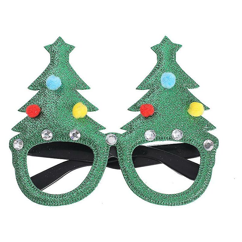 Marco de gafas de árbol de Navidad decoración de Navidad gafas de disfraz gafas divertidas para favores de vacaciones de Navidad 2 piezas verde + oro-Dontodent