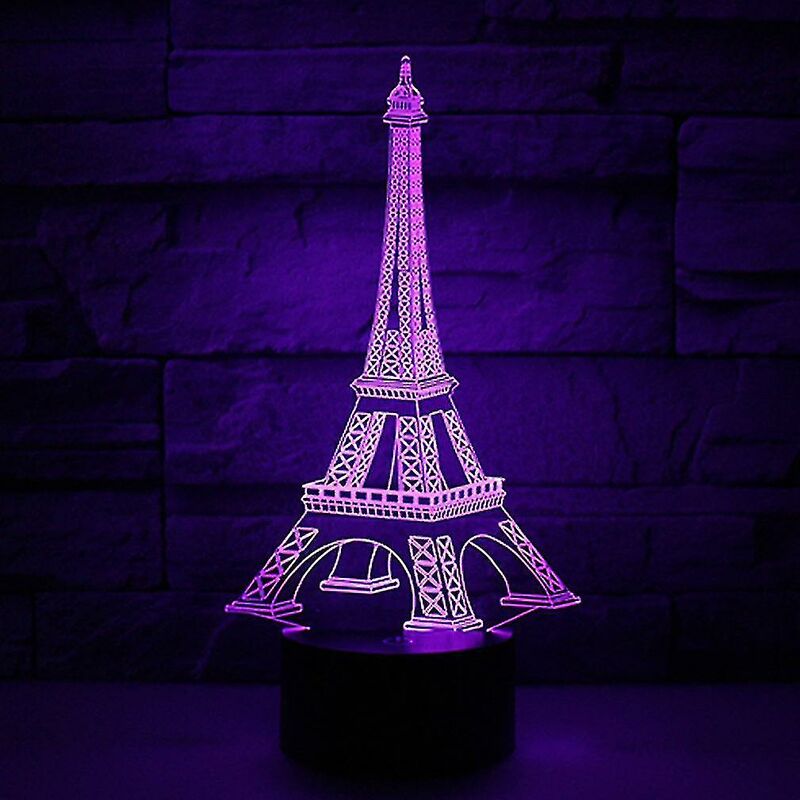 París Torre Eiffel 3d Led Night Light Lámpara de mesa para dormitorio de niños - dontodent