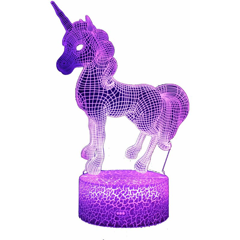 Unicornio LED Lámpara de luz nocturna Dormitorio Decoraciones de fiesta Decoración Navidad Cumpleaños Regalos de Navidad Presente Lámpara de noche para niñas Niños pequeños Niños Edad 5 4 3 1 6 2 7 8 9 10 11 12 años Niños Una pieza Púrpura