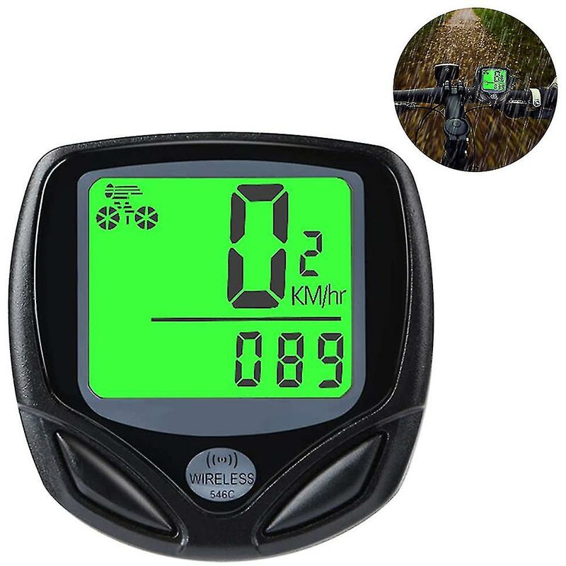 Velocímetro y cuentakilómetros para bicicleta Ordenador inalámbrico para bicicleta a prueba de agua con pantalla Lcd y multifunción -Thsinde