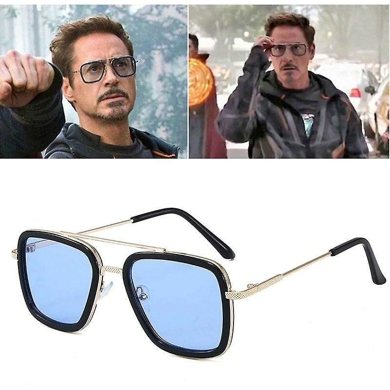 Gafas de sol de pesca Iron Man Tony Stark de alta calidad Gafas cuadradas para deportes al aire libre Hombres Gafas de araña Deportes D