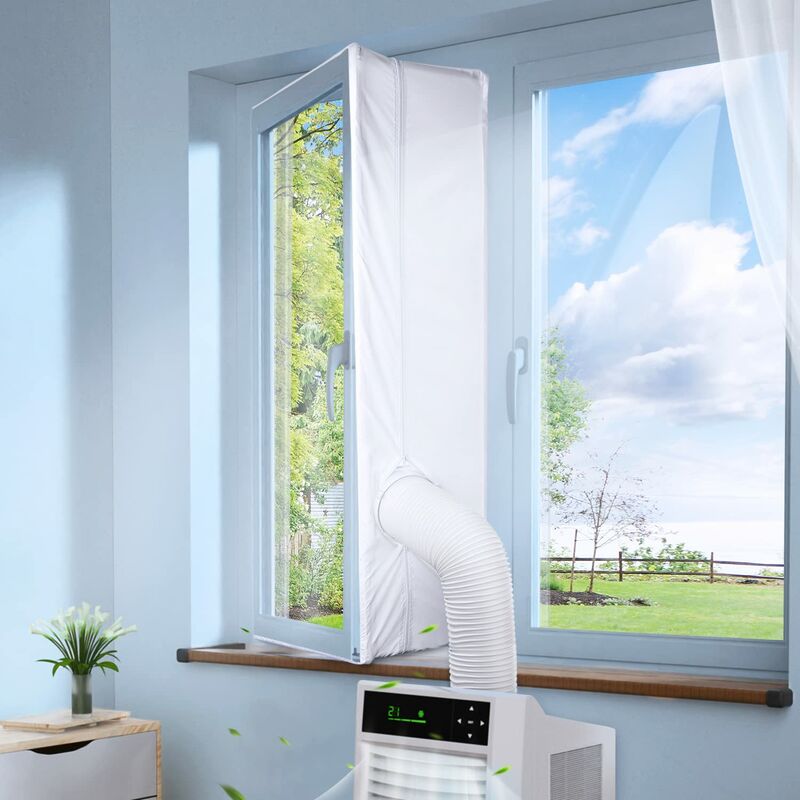 Sello de ventana de aire acondicionado móvil de 300 cm, sello de ventana impermeable, paño de calafateo de ventana de aire acondicionado móvil, ideal para aire acondicionado móvil y secadora de ropa