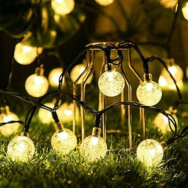 30led Linterna Bola de burbujas Arreglo de flores Energía solar Jardín Luz de paisaje Decoración del día de Navidad Luces de cadena