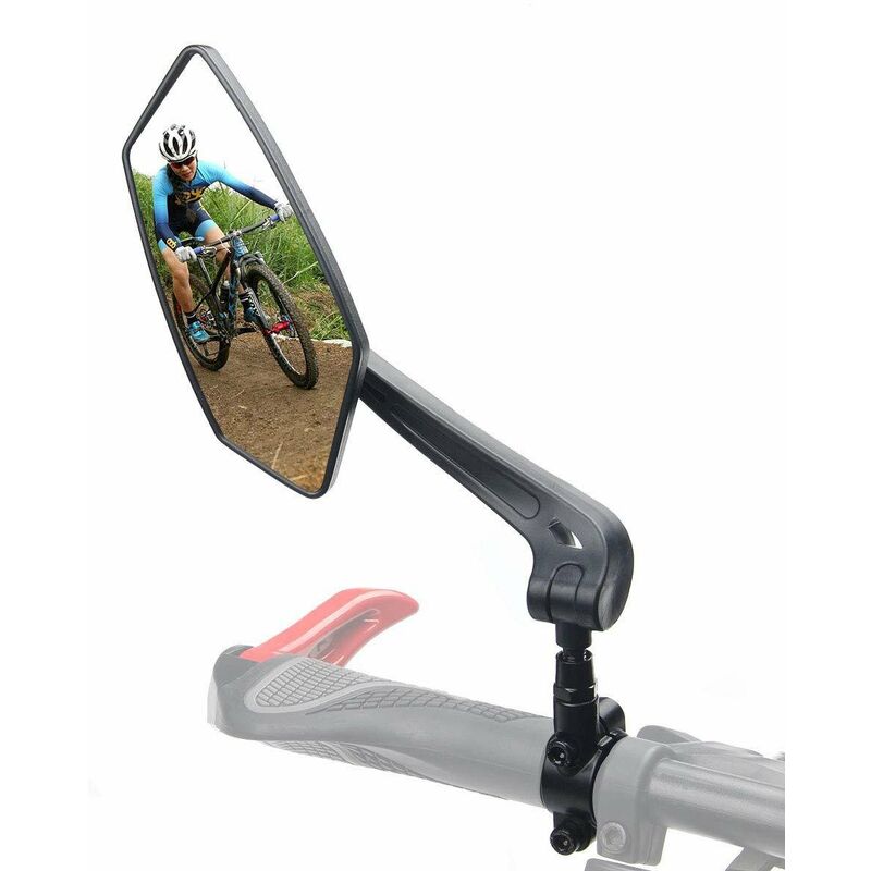 THSIDNE Espejo para bicicleta, superficie de espejo extra grande | Vidrio resistente a impactos | Espejo de bicicleta para manillar de ebike | Espejo retrovisor para bicicleta, espejo retrovisor para bicicleta eléctrica, espejo retrovisor plegable para bicicleta (izquierda)