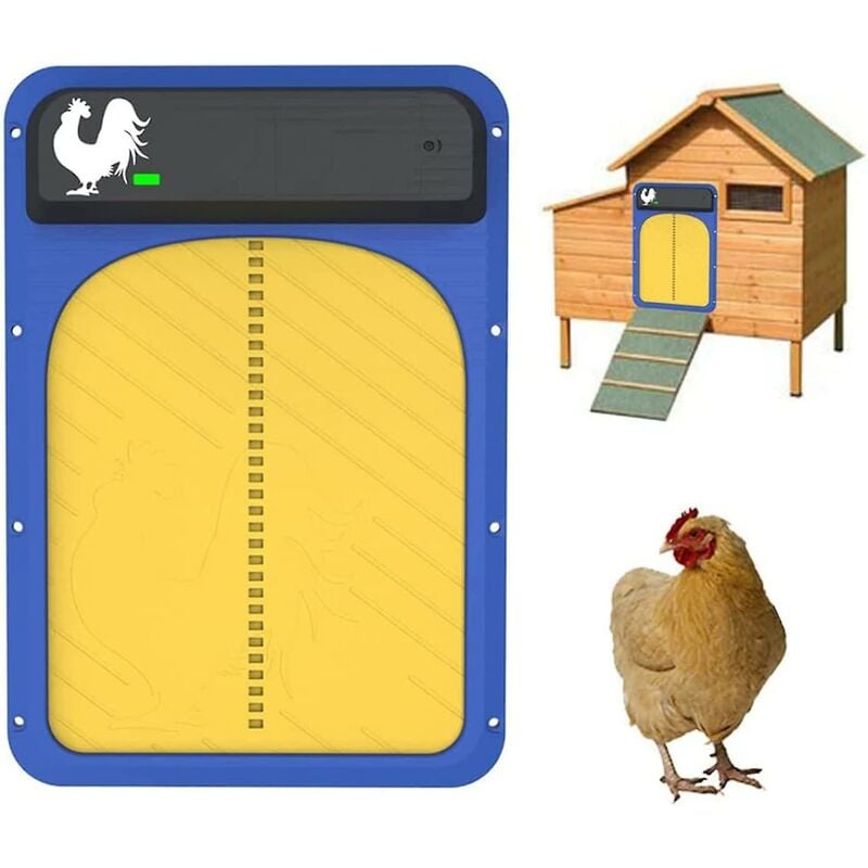 Puerta automática de gallinero con sensor de luz, abridor automático de puerta de gallinero, temporizador automático de puerta de gallinero, batería impermeable para puerta de gallinero