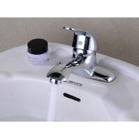 Grifo de lavabo de baño de una manija, grifo de lavabo de cobre de doble orificio frío y caliente 1PCS