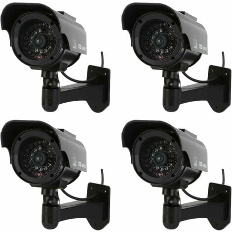 Caméras Factices,Fausse de Sécurité Surveillance Cameras Dôme CCTV avec  Panneau Solaire et LED Clignotant Lumière