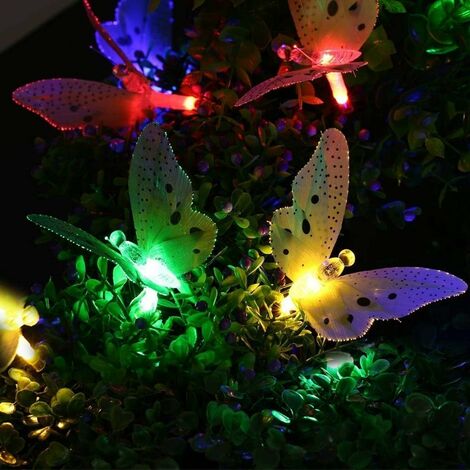 Energie Solaire 1 en 2-Set Papillon Boule DEL Fée Jeu de lumières Pelouse Jardin Décoration 