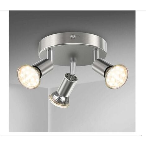 Plafonnier LED 3 spots éclairage plafond salle de bain IP44 spot luminaire  plafond