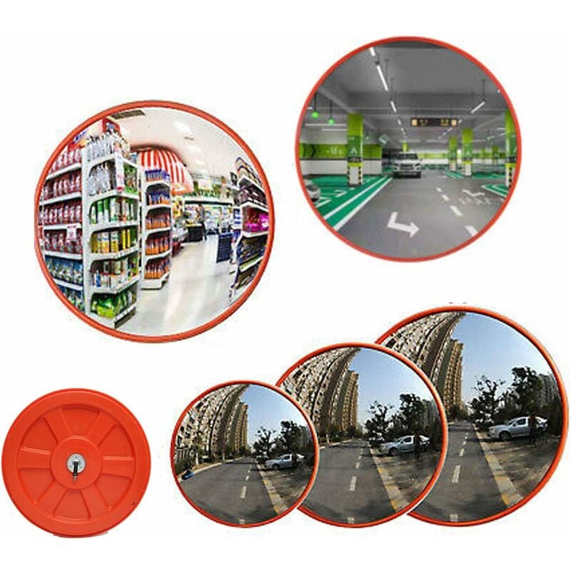 Convex Traffic Mirror 130 Degree Blind Spot Mirror Wide Angle Unbreakable Security  Mirror For Road Safety，Garage Parking, Shop Security, Home Driveway, Alley,  Car Park, Hospital, School 30CM