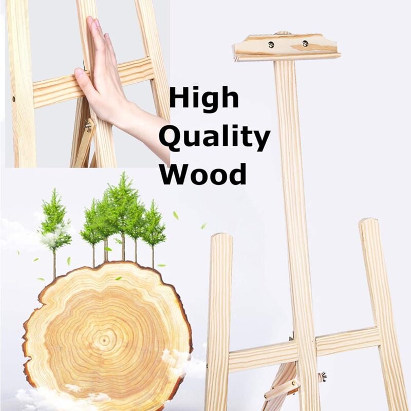 Studio Easel 1.75m/69 Inch Foldable Wooden A-Frame Painting