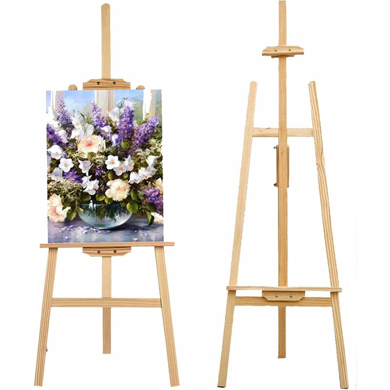 Artist Easel for Painting, Solid Beech Wood Display Easel, Foldable Large  Studio A-Frame Easel, 1.75m/69inch Painting Easel for Adults, Foldable