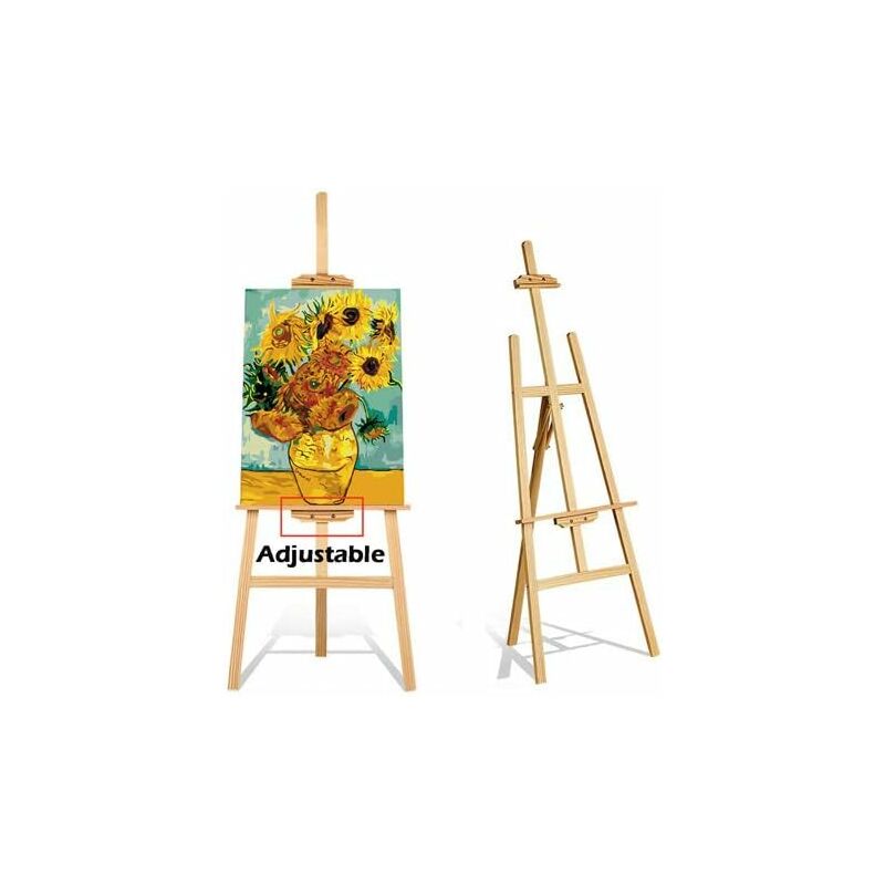 1.5M/59inch Artist Easel, Wooden A-Frame Studio Easel, Craft Display  Easels, Adjustable Tripod Easel