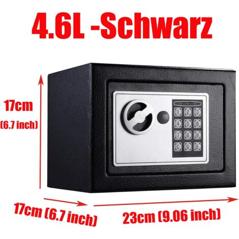 4.6L Digital Code Steel Safety Cash Box Money Safe Electronic Security Home Office