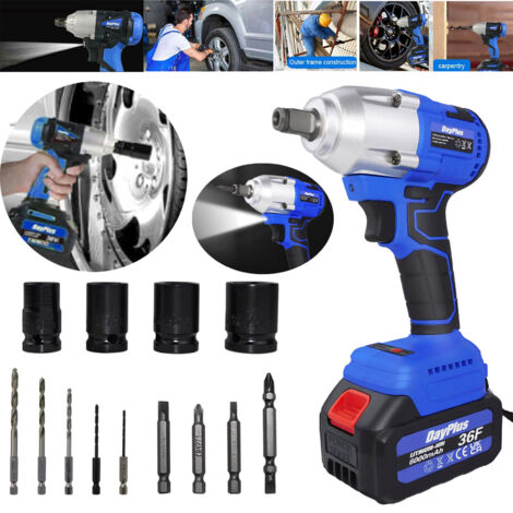 Cordless 1/2" Impact Wrench Kit – 800N.m Torque, Brushless Motor, 2x 4Ah Batteries & Case