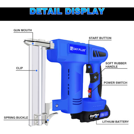 Electric Stapler Lithium-ion CordlessNail Gun Staple Gun Nailer Stapler Furniture Diy Tool Wood Frame Multitool Nail Stapler Gun - View #3