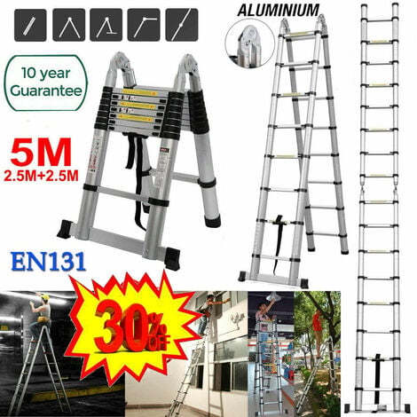 Double store telescopic ladder