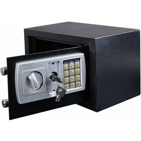 Fireproof 8.5L Electronic Password Security Safe Money Cash Deposit Box Office Home Safe Password Key Anti-theft Safe Box Wall Mounted Home Safety Security Lock Boxes 4.8KG