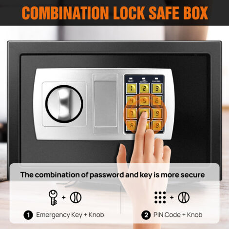 Digital Security Safe Box Electronic Money Cash Jewelry Deposit with Keys Lock