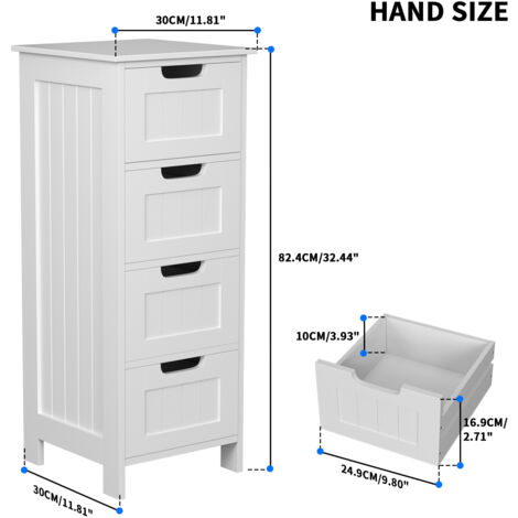 Bathroom Storage Cabinet with Shelf/Drawers 4 Drawers